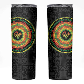 African Sankofa Bird Skinny Tumbler Adinkra Symbols - Chest Arm Tattoo LT15