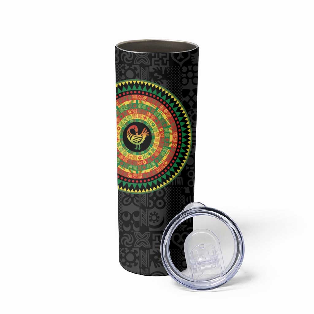 African Sankofa Bird Skinny Tumbler Adinkra Symbols - Chest Arm Tattoo LT15
