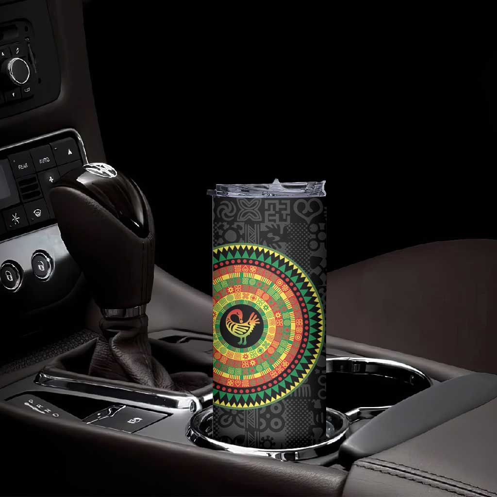 African Sankofa Bird Skinny Tumbler Adinkra Symbols - Chest Arm Tattoo LT15