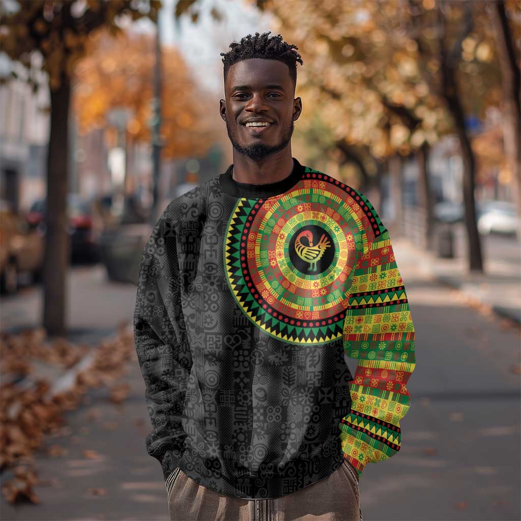 African Sankofa Bird Sweatshirt Adinkra Symbols - Chest Arm Tattoo LT15