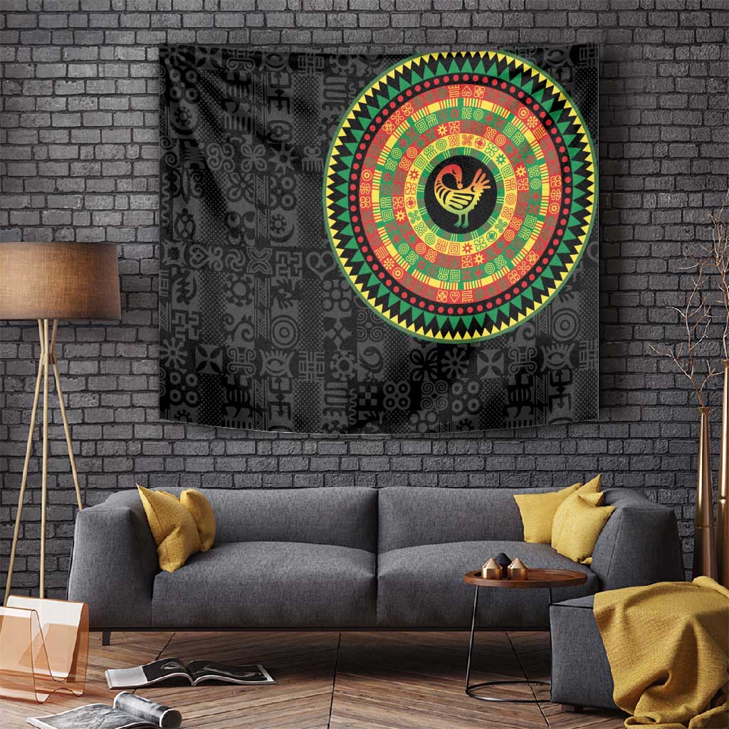 African Sankofa Bird Tapestry Adinkra Symbols - Chest Arm Tattoo LT15