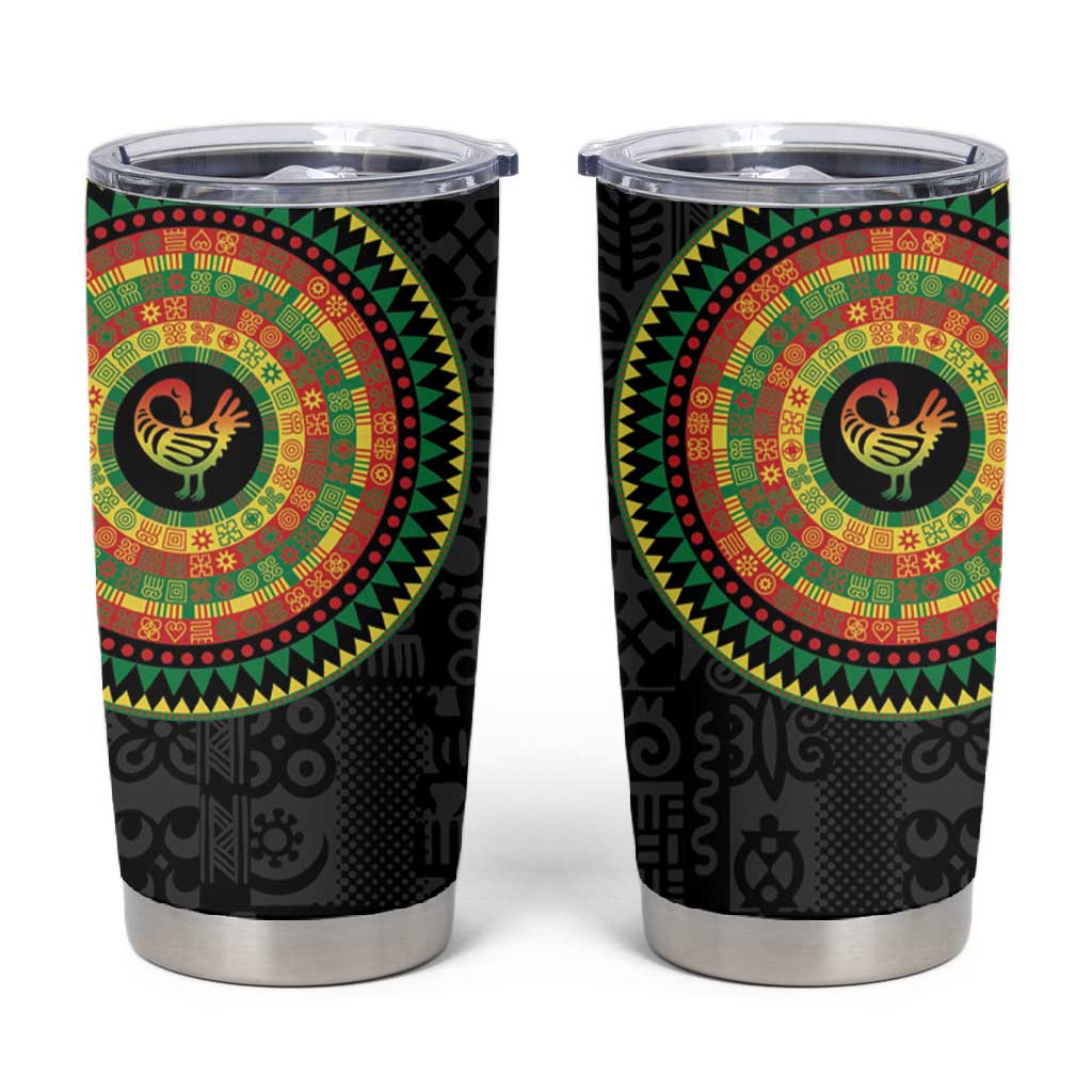 African Sankofa Bird Tumbler Cup Adinkra Symbols - Chest Arm Tattoo LT15