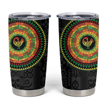 African Sankofa Bird Tumbler Cup Adinkra Symbols - Chest Arm Tattoo LT15