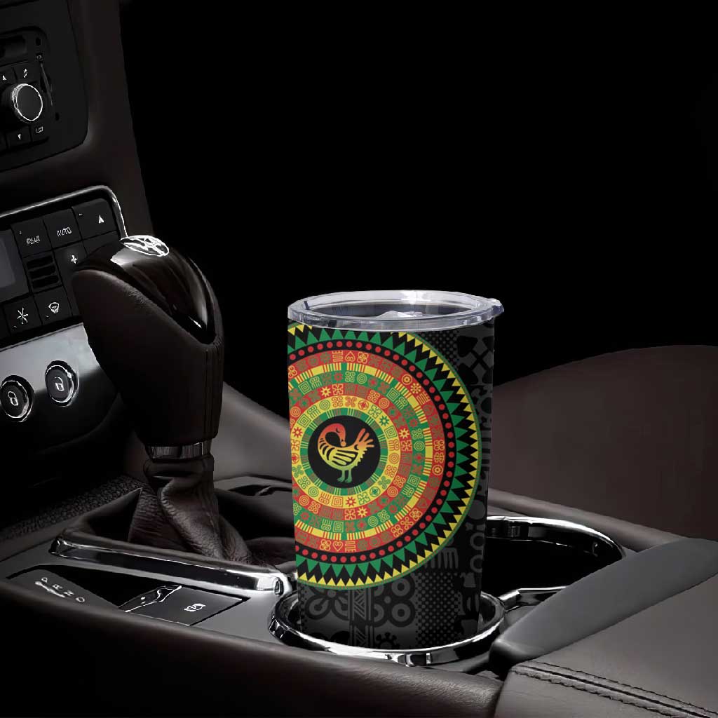 African Sankofa Bird Tumbler Cup Adinkra Symbols - Chest Arm Tattoo LT15