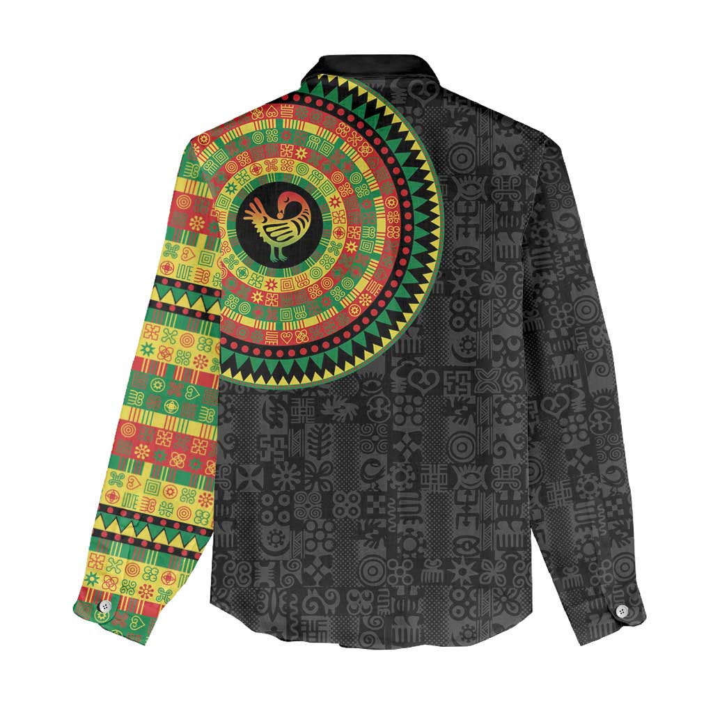 African Sankofa Bird Women Casual Shirt Adinkra Symbols - Chest Arm Tattoo LT15