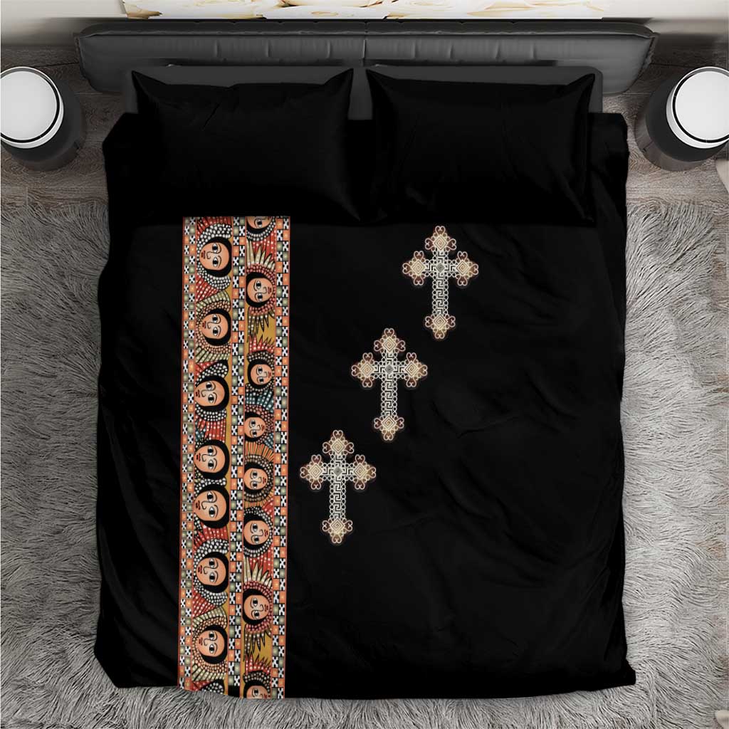 Ethiopia Angels Tilet With Cross Bedding Set Black Color LT15