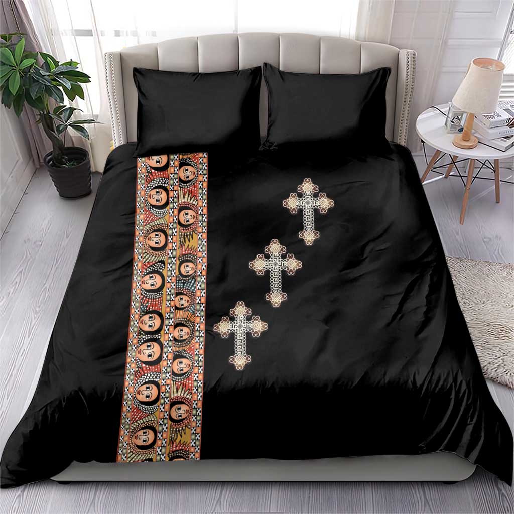 Ethiopia Angels Tilet With Cross Bedding Set Black Color LT15