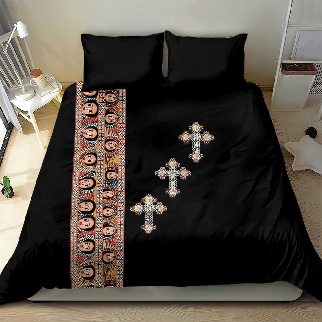 Ethiopia Angels Tilet With Cross Bedding Set Black Color LT15