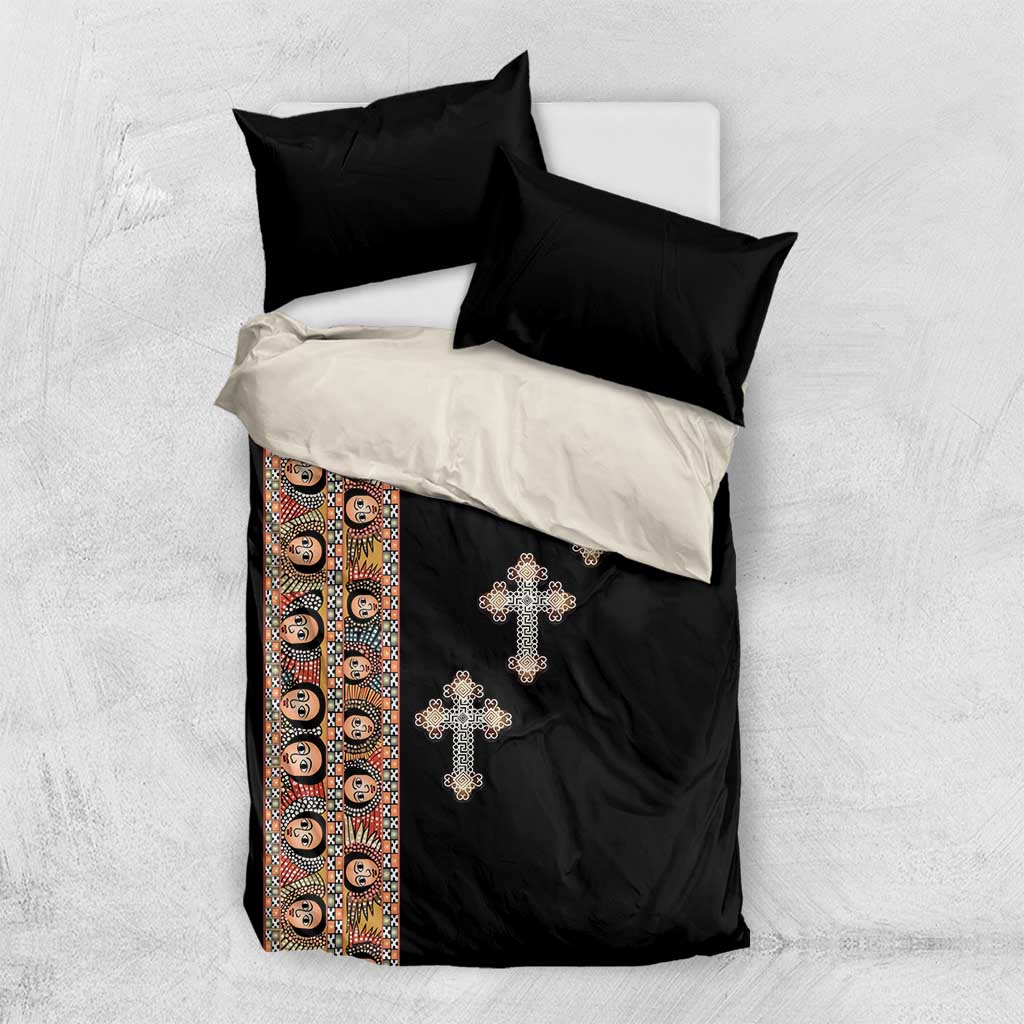 Ethiopia Angels Tilet With Cross Bedding Set Black Color LT15