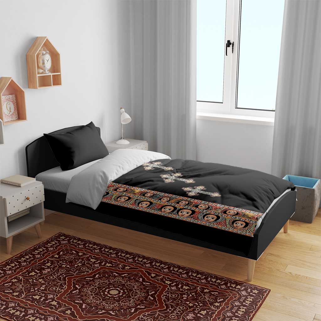 Ethiopia Angels Tilet With Cross Bedding Set Black Color LT15