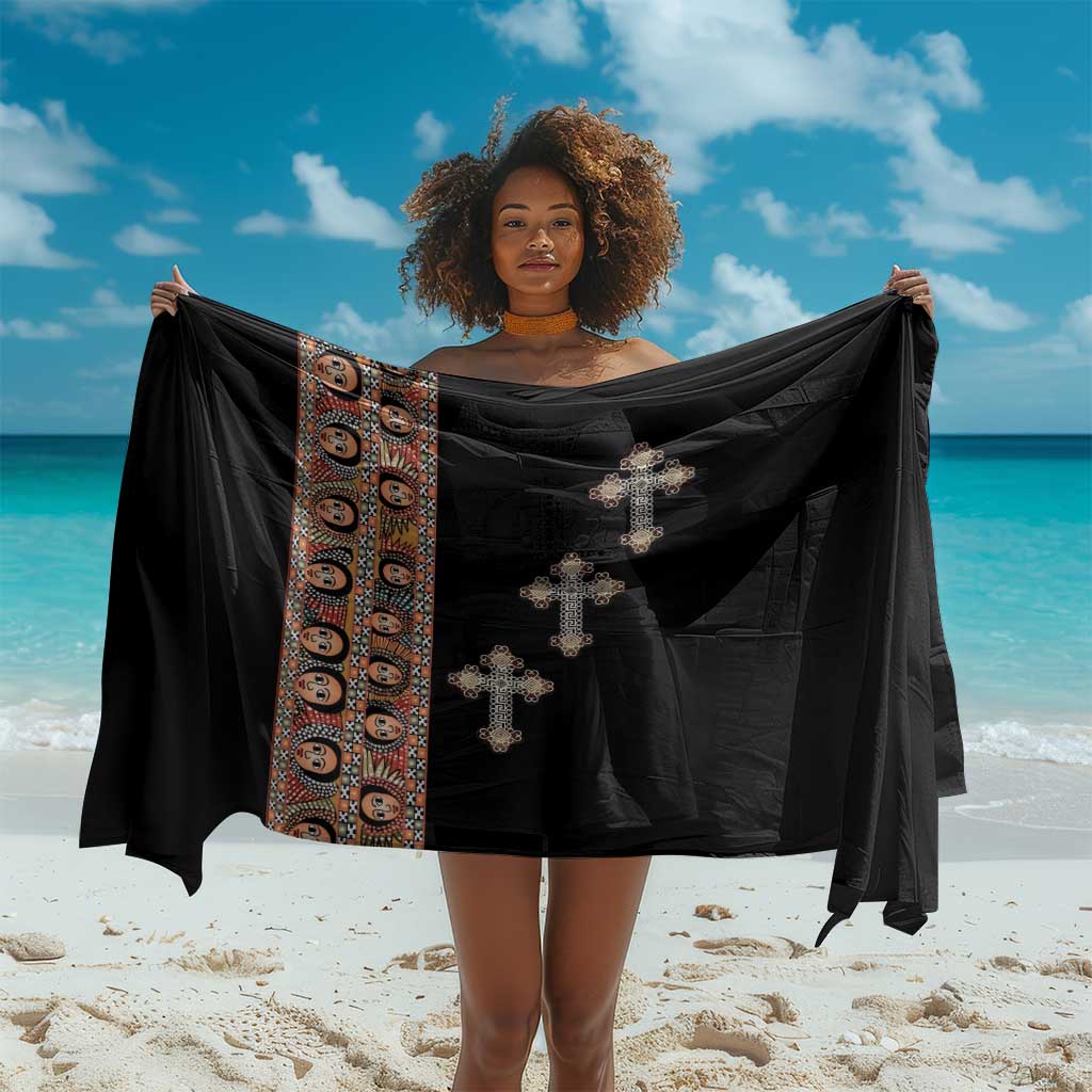 Ethiopia Angels Tilet With Cross Sarong Black Color LT15