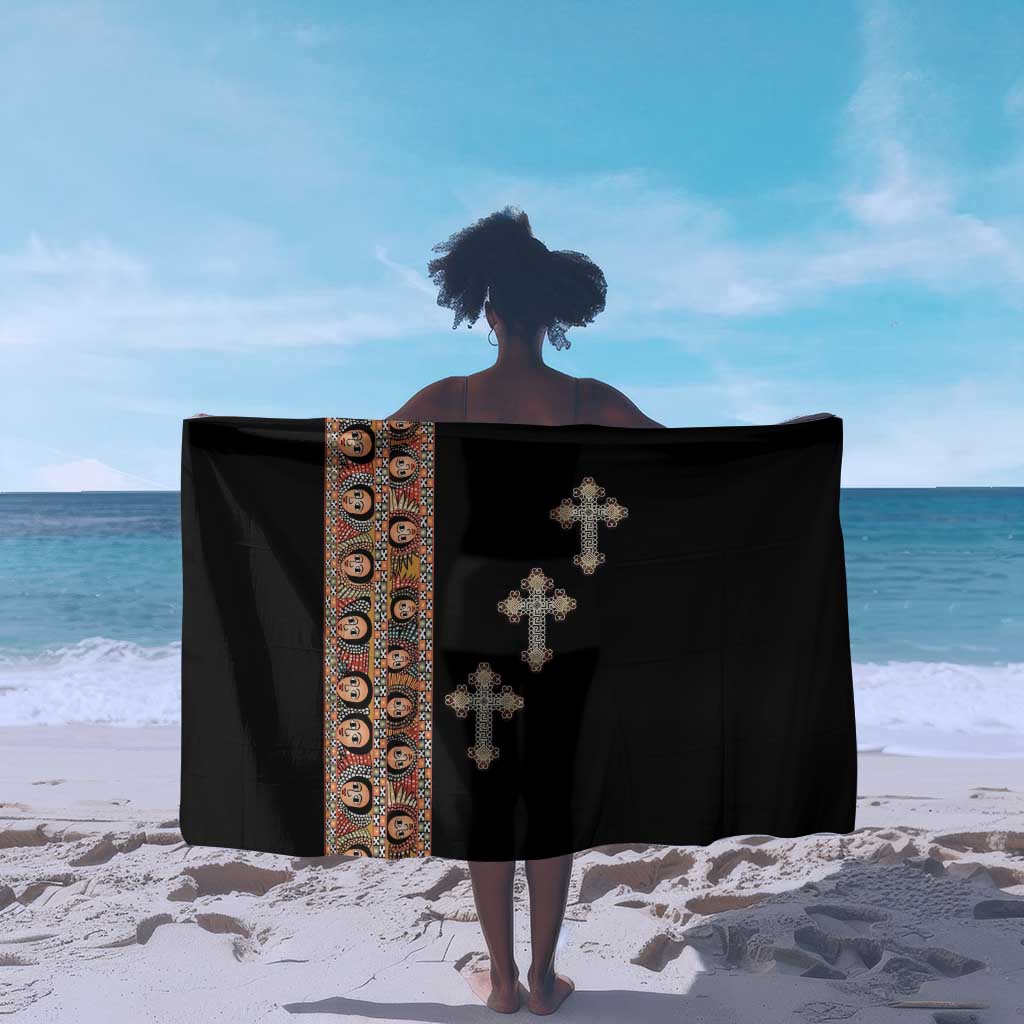 Ethiopia Angels Tilet With Cross Sarong Black Color LT15