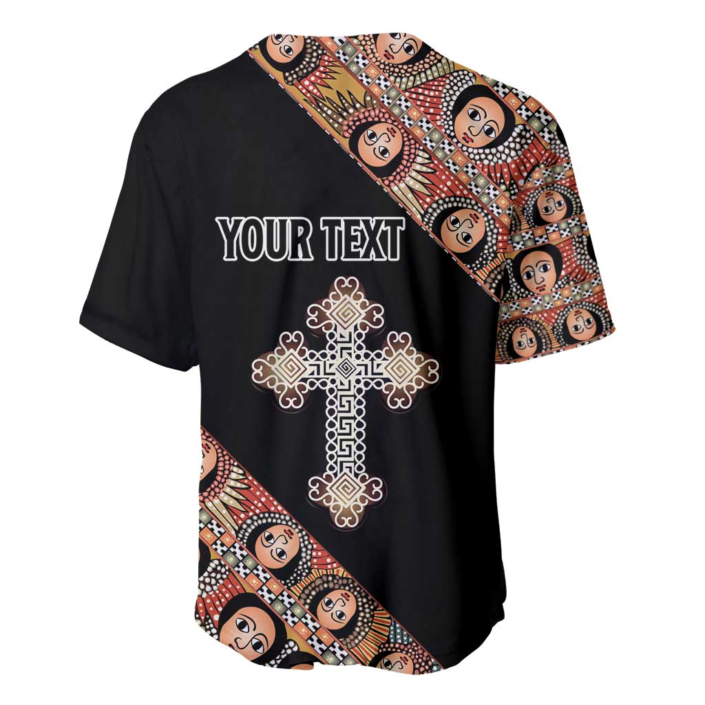 Personalized Ethiopia Baseball Jersey Ethiopian Orthodox Church Angel Black Color LT15