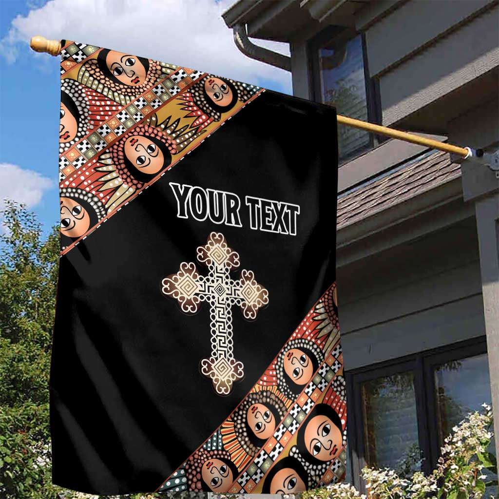 Personalized Ethiopia Garden Flag Ethiopian Orthodox Church Angel Black Color LT15