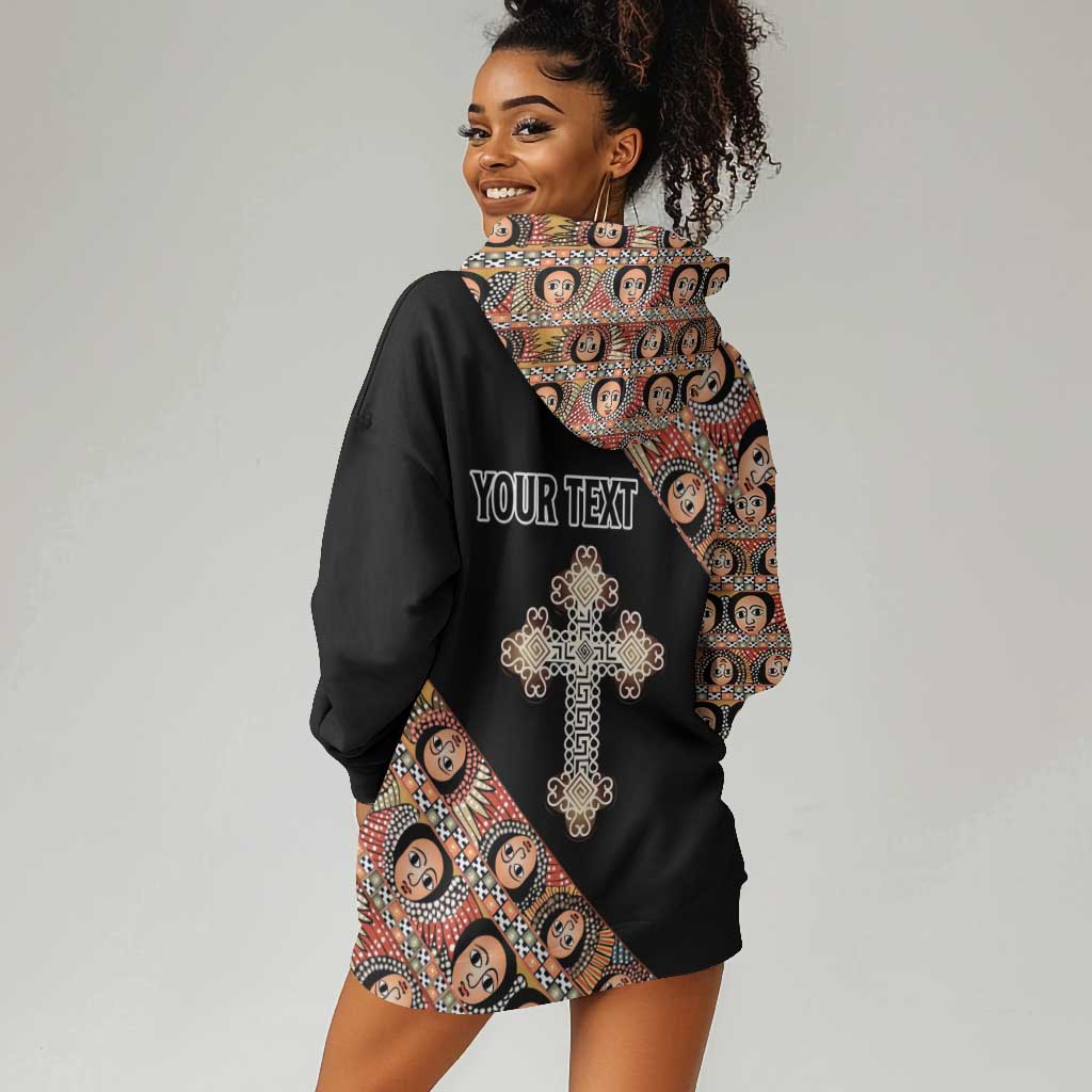 Personalized Ethiopia Hoodie Dress Ethiopian Orthodox Church Angel Black Color LT15