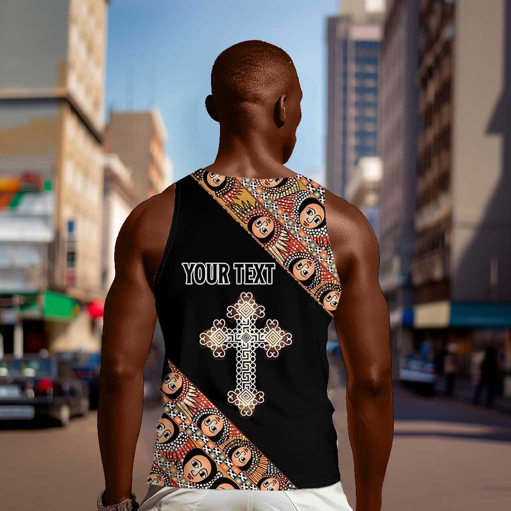 Personalized Ethiopia Men Tank Top Ethiopian Orthodox Church Angel Black Color LT15
