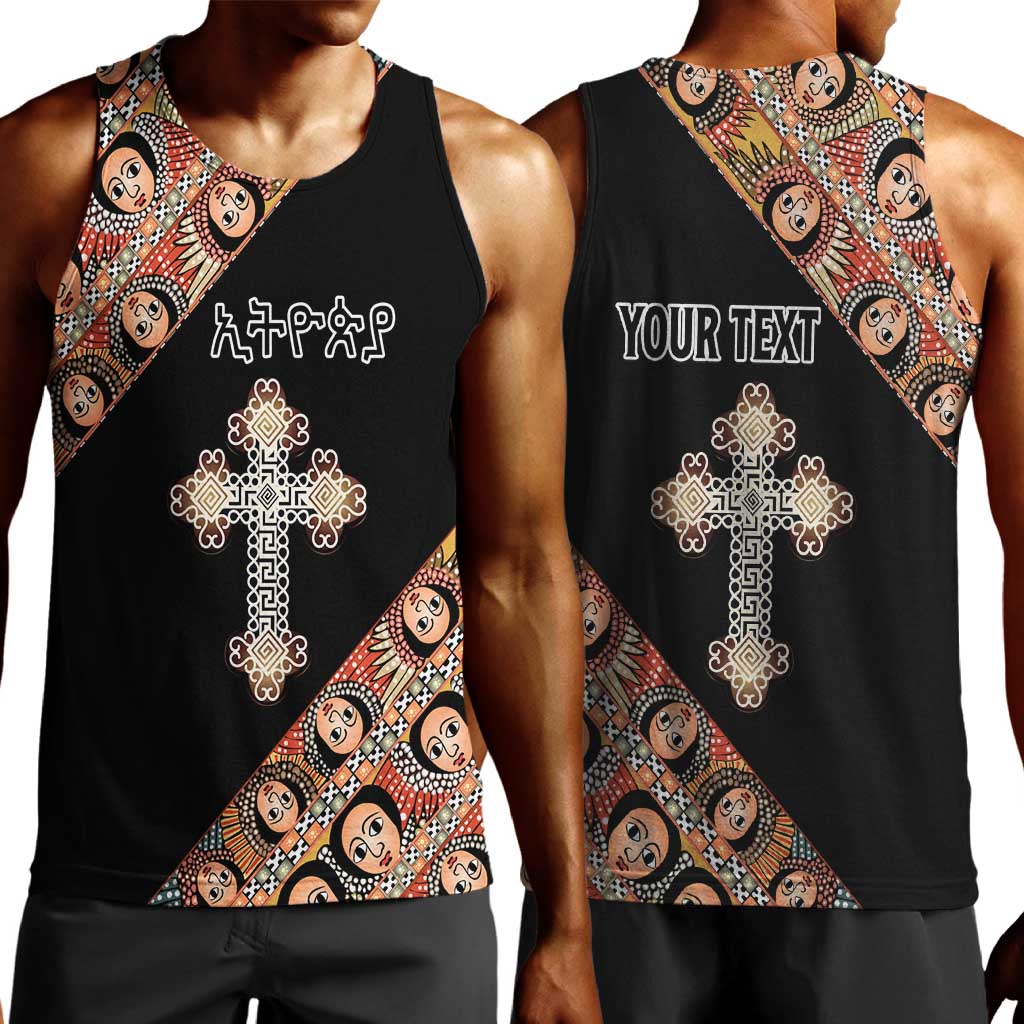Personalized Ethiopia Men Tank Top Ethiopian Orthodox Church Angel Black Color LT15