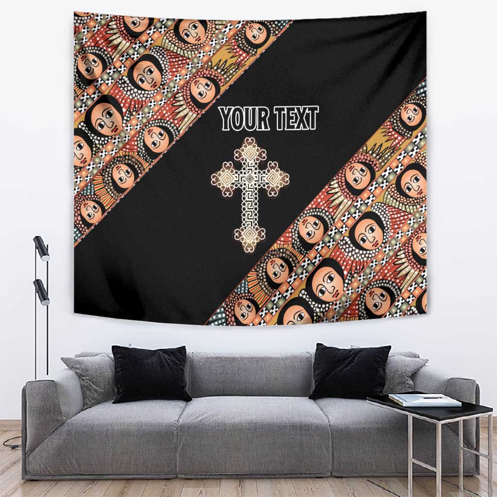 Personalized Ethiopia Tapestry Ethiopian Orthodox Church Angel Black Color LT15