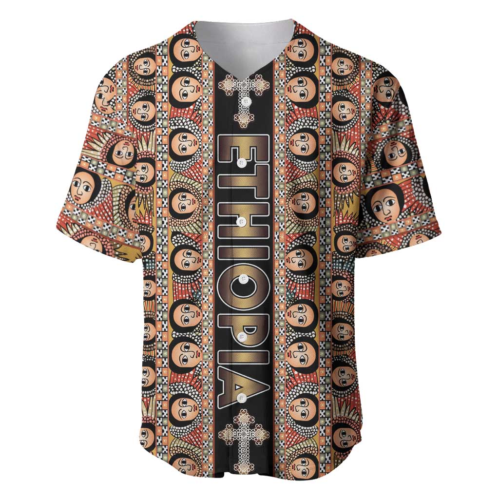 Personalized Ethiopia Baseball Jersey Ethiopian Tewahedo Angel Orthodox Black Color LT15