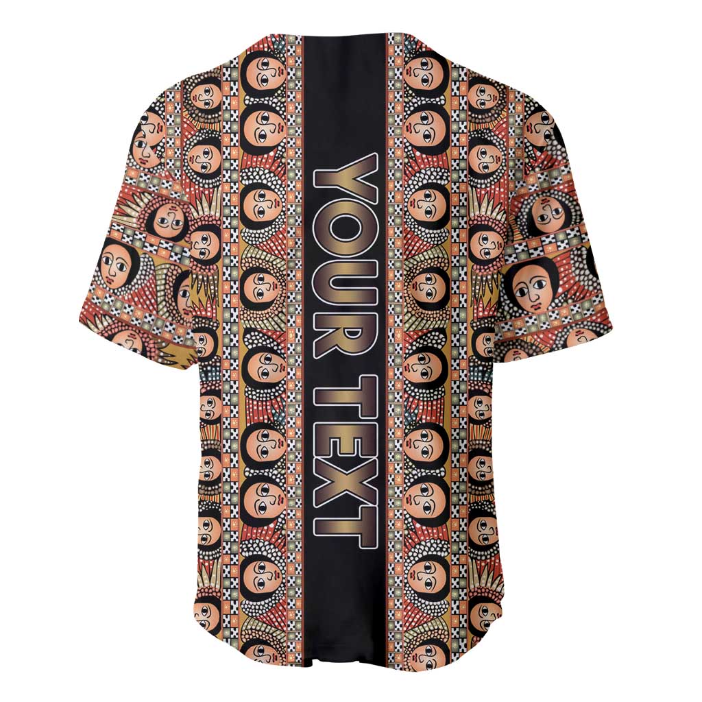 Personalized Ethiopia Baseball Jersey Ethiopian Tewahedo Angel Orthodox Black Color LT15