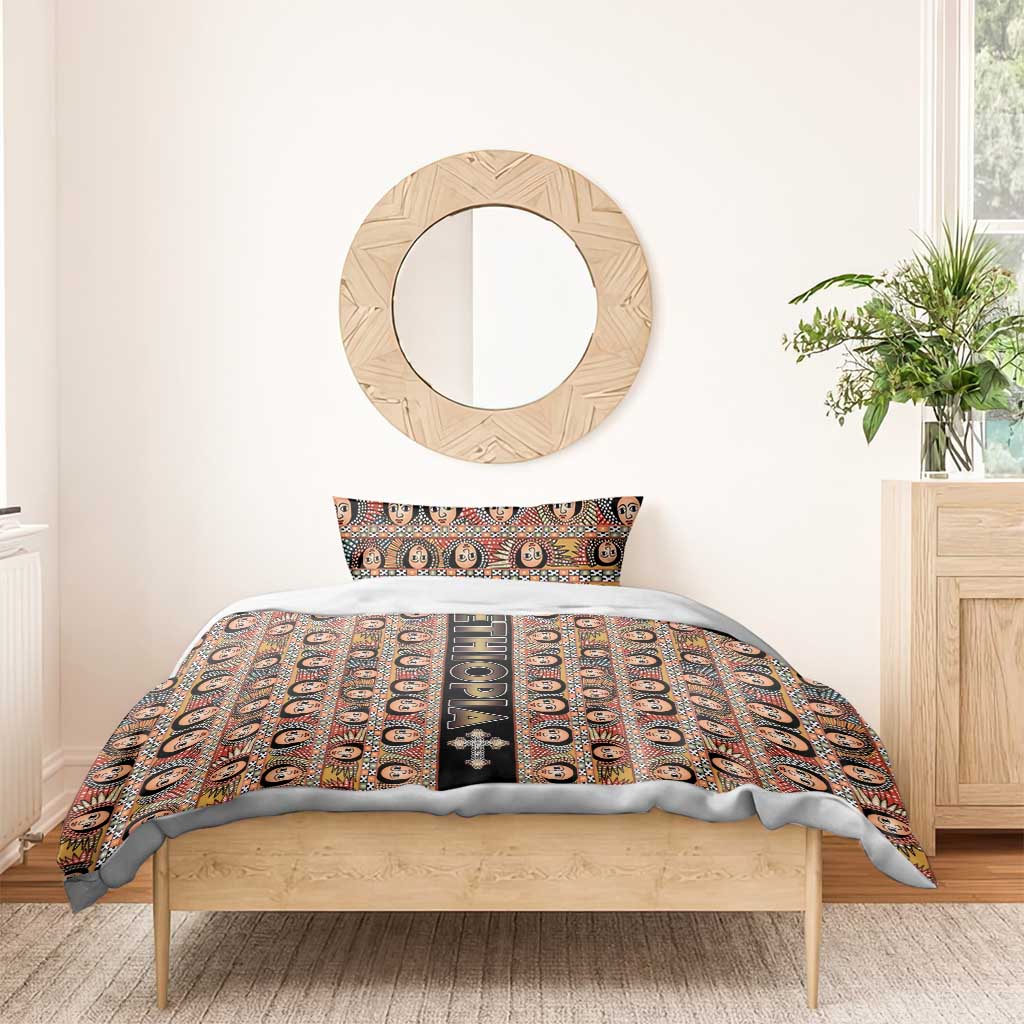 Ethiopia Bedding Set Ethiopian Tewahedo Angel Orthodox Black Color LT15