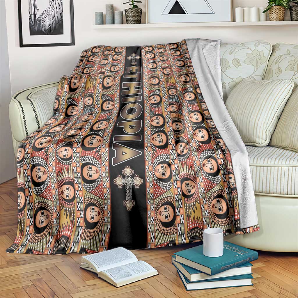 Ethiopia Blanket Ethiopian Tewahedo Angel Orthodox Black Color LT15