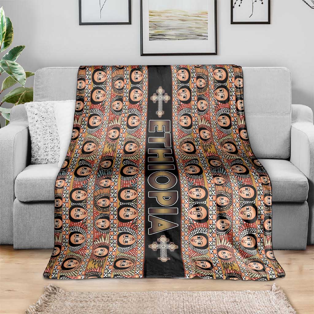 Ethiopia Blanket Ethiopian Tewahedo Angel Orthodox Black Color LT15