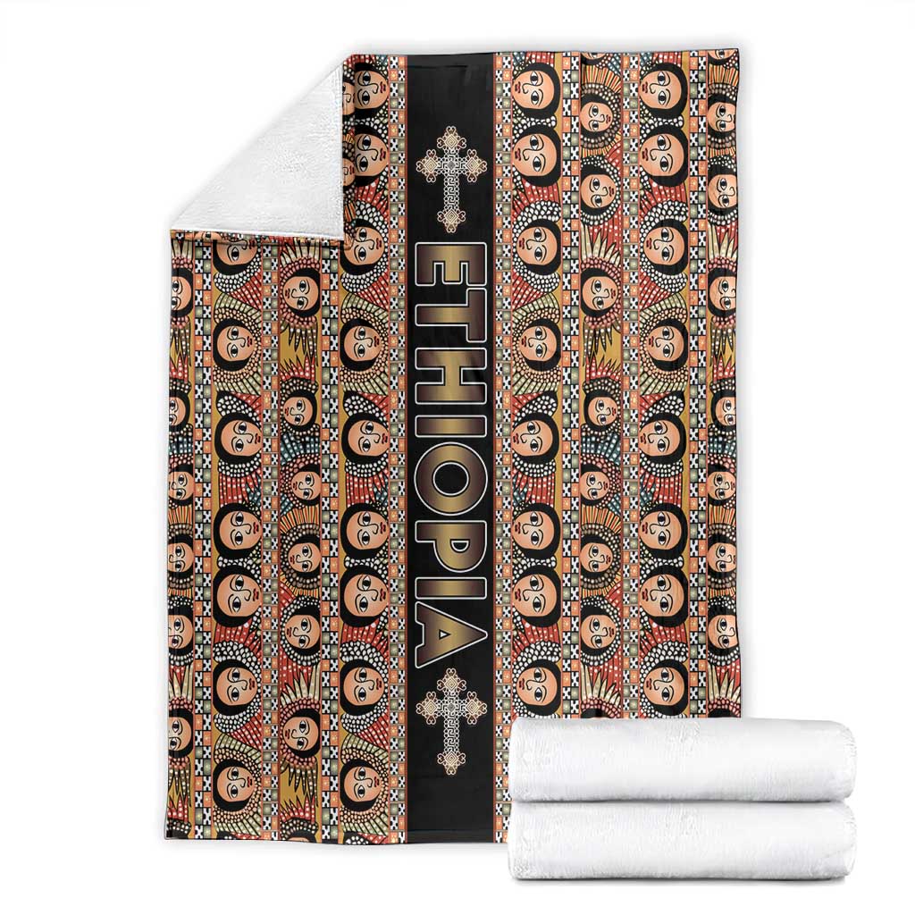 Ethiopia Blanket Ethiopian Tewahedo Angel Orthodox Black Color LT15
