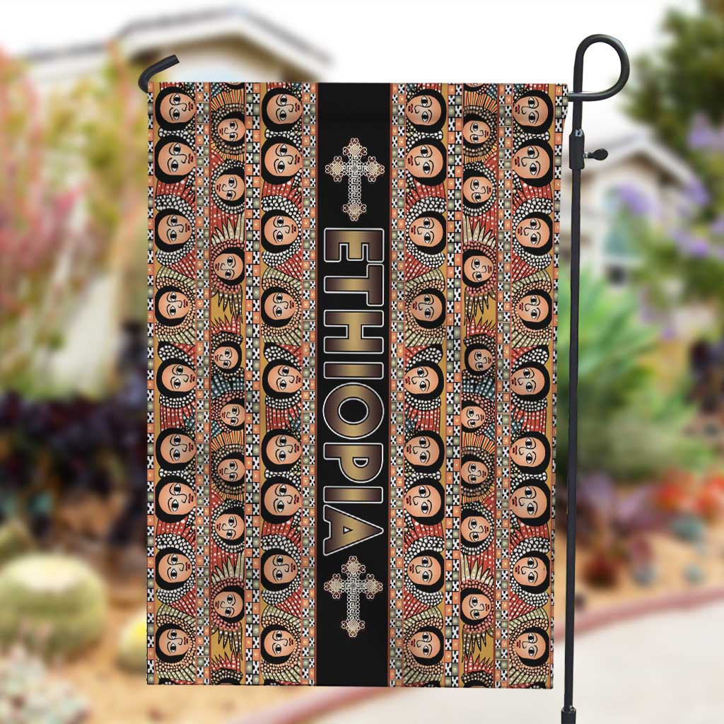 Ethiopia Garden Flag Ethiopian Tewahedo Angel Orthodox Black Color LT15