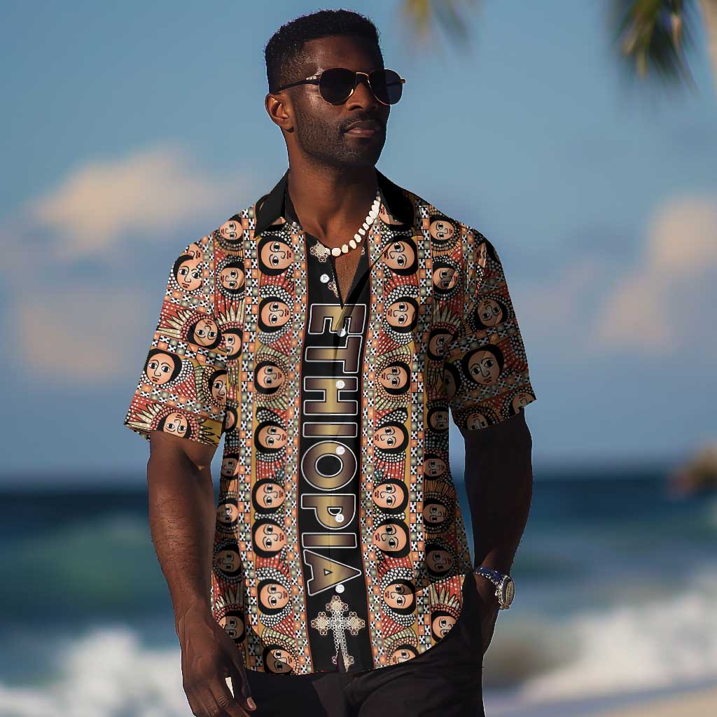 Personalized Ethiopia Hawaiian Shirt Ethiopian Tewahedo Angel Orthodox Black Color LT15
