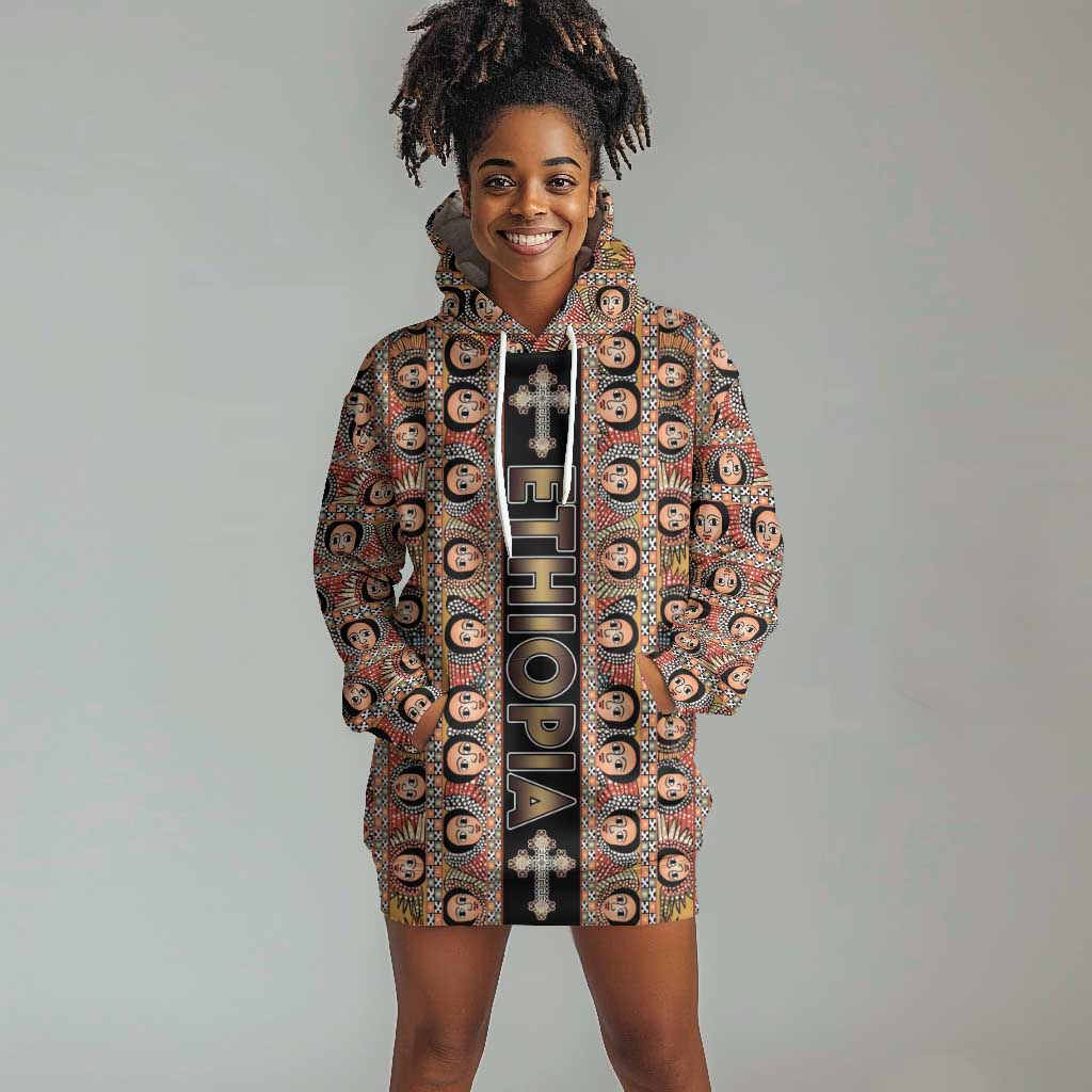 Personalized Ethiopia Hoodie Dress Ethiopian Tewahedo Angel Orthodox Black Color LT15