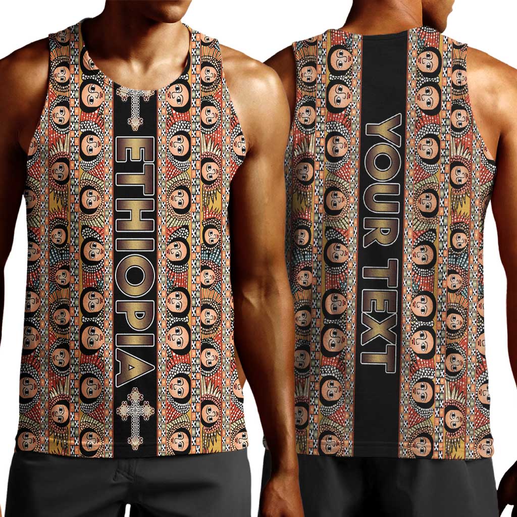 Personalized Ethiopia Men Tank Top Ethiopian Tewahedo Angel Orthodox Black Color LT15