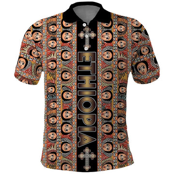 Personalized Ethiopian Tewahedo Angel Orthodox Polo Shirt Black Color LT15