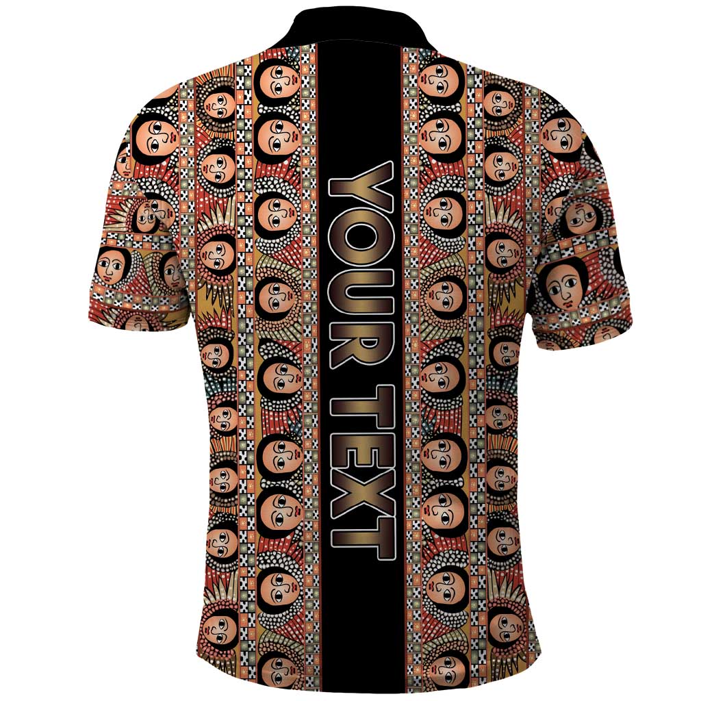 Personalized Ethiopian Tewahedo Angel Orthodox Polo Shirt Black Color LT15