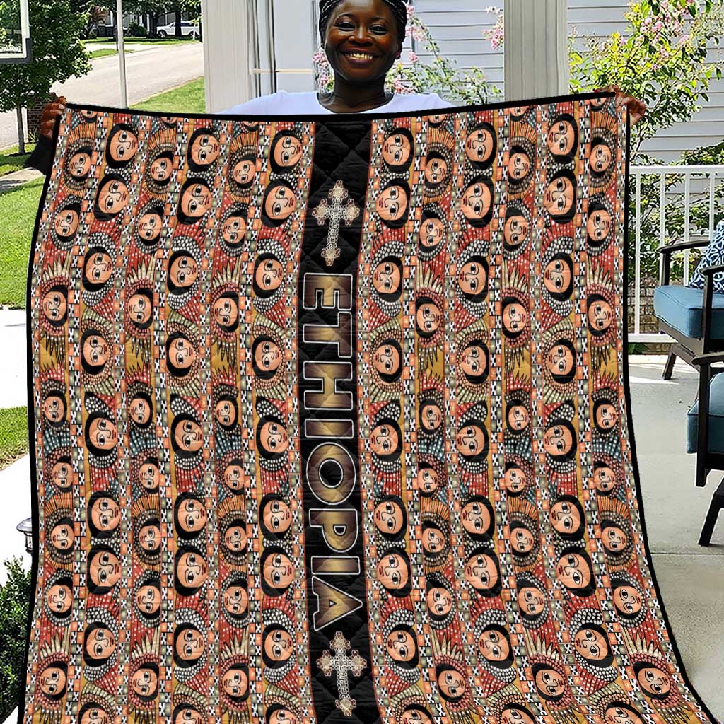 Ethiopia Quilt Ethiopian Tewahedo Angel Orthodox Black Color LT15