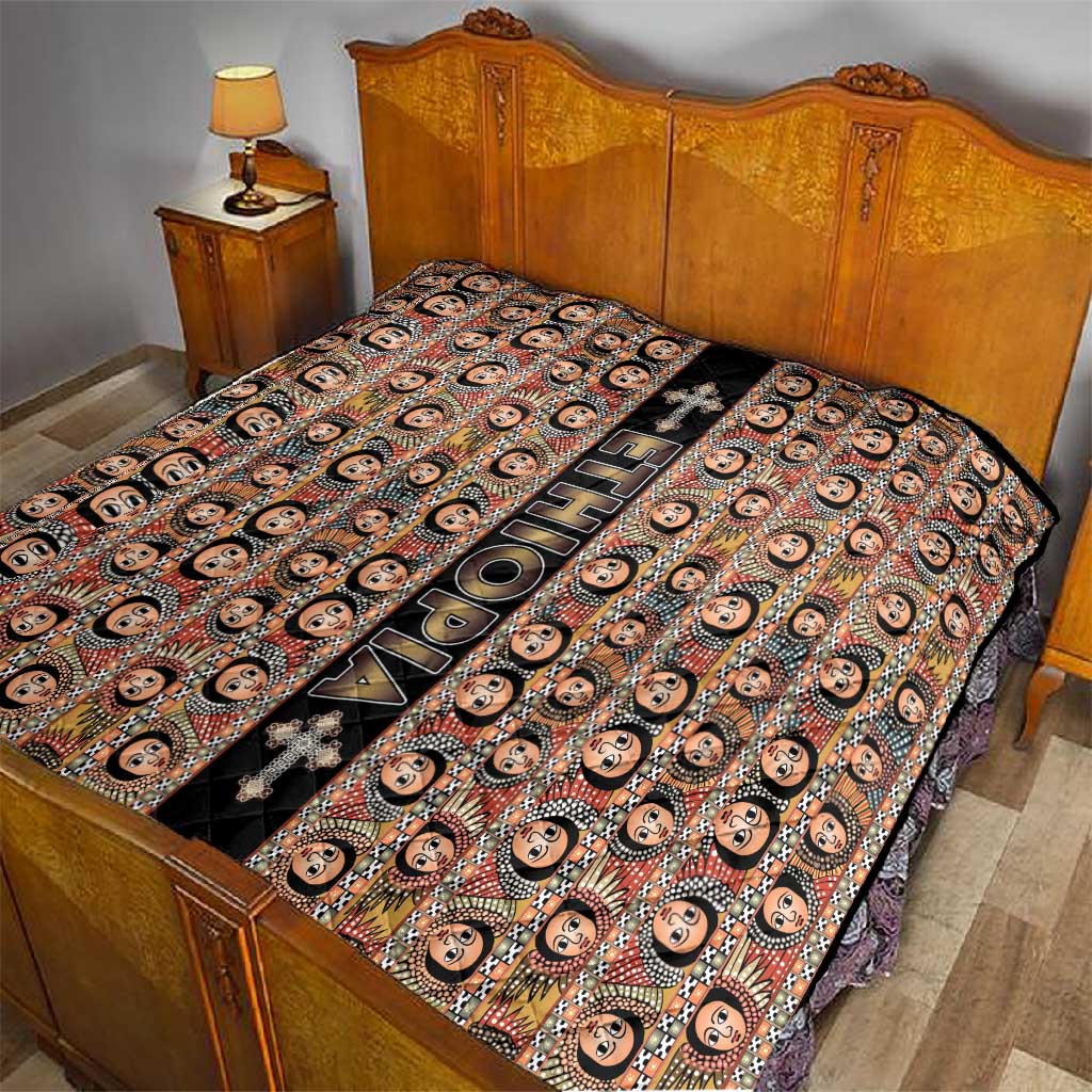 Ethiopia Quilt Ethiopian Tewahedo Angel Orthodox Black Color LT15