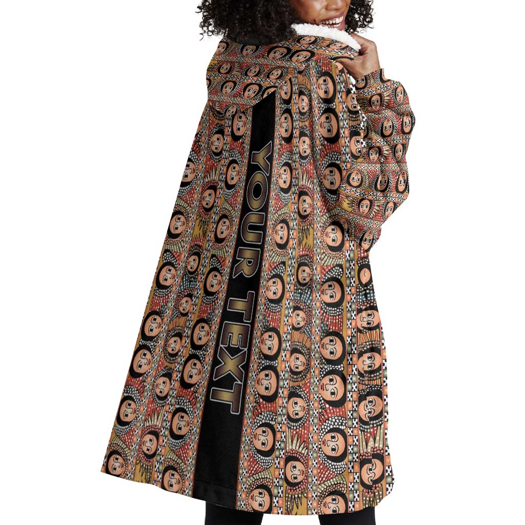 Personalized Ethiopia Wearable Blanket Hoodie Ethiopian Tewahedo Angel Orthodox Black Color LT15