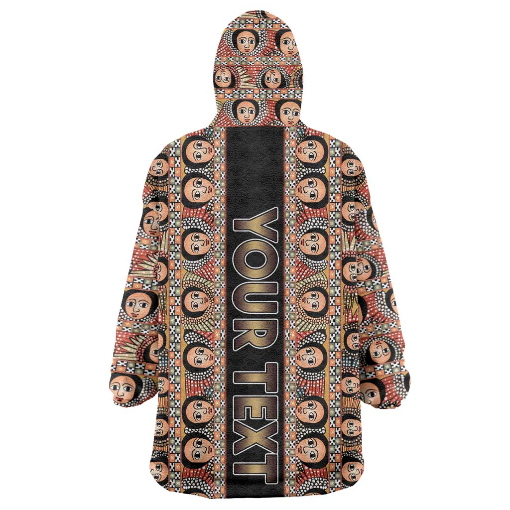Personalized Ethiopia Wearable Blanket Hoodie Ethiopian Tewahedo Angel Orthodox Black Color LT15