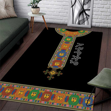 Ethiopia Saba Kemis Habesha Style Area Rug Black Color LT15