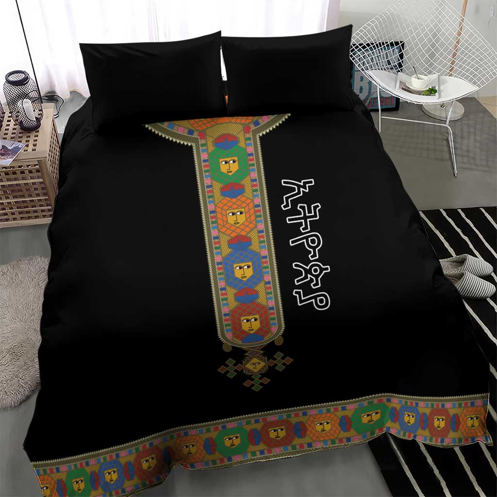 Ethiopia Saba Kemis Habesha Style Bedding Set Black Color LT15