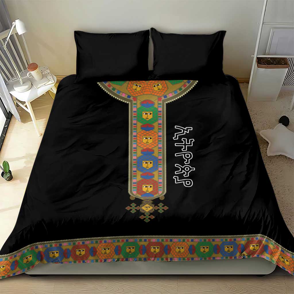Ethiopia Saba Kemis Habesha Style Bedding Set Black Color LT15