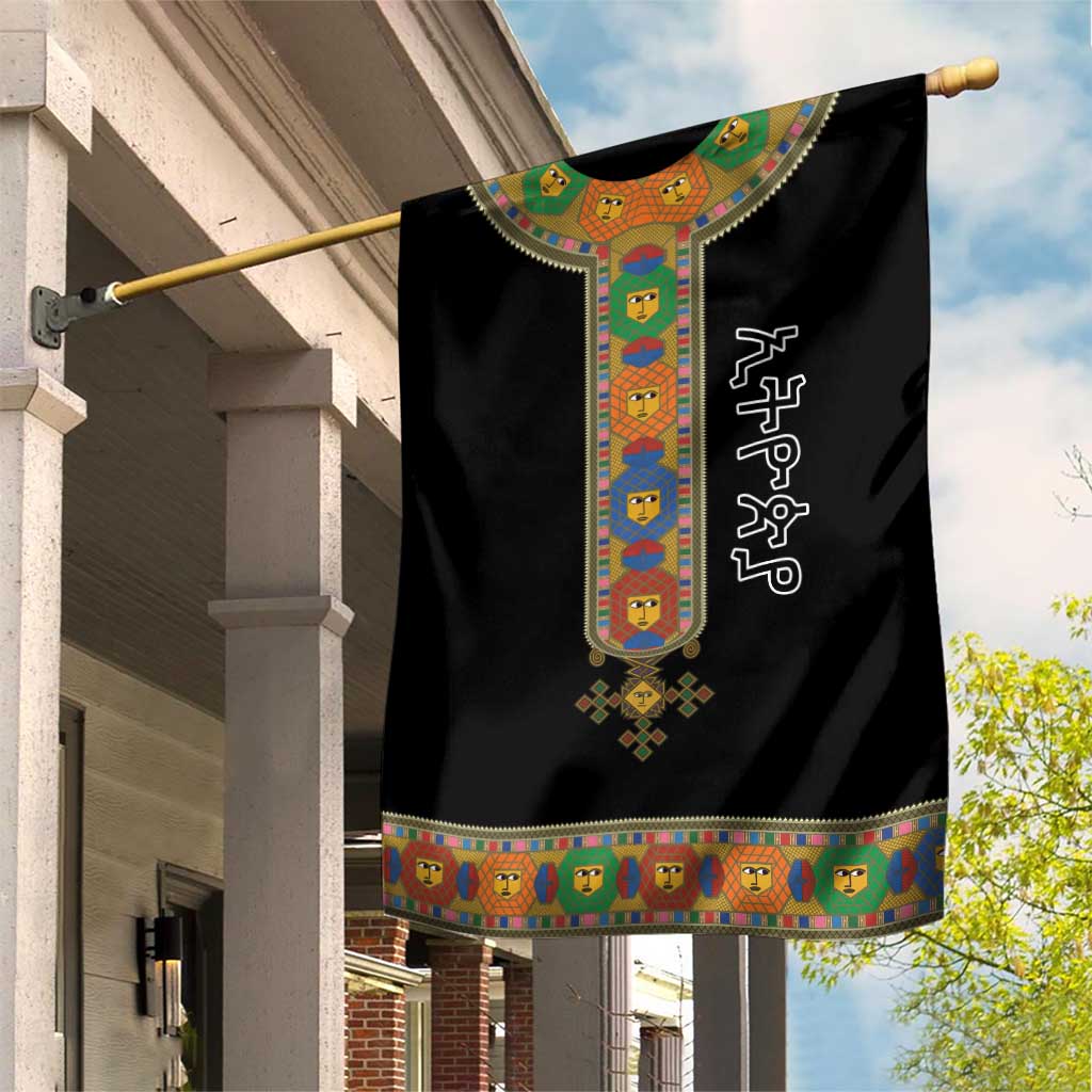 Ethiopia Saba Kemis Habesha Style Garden Flag Black Color LT15