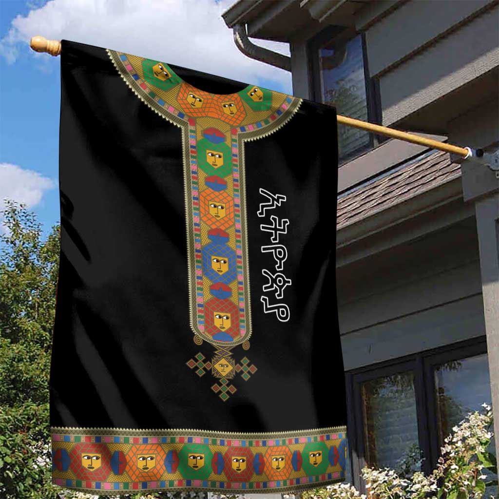 Ethiopia Saba Kemis Habesha Style Garden Flag Black Color LT15