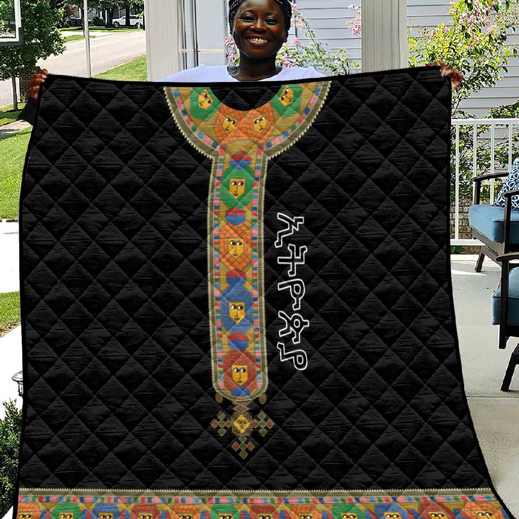 Ethiopia Saba Kemis Habesha Style Quilt Black Color LT15
