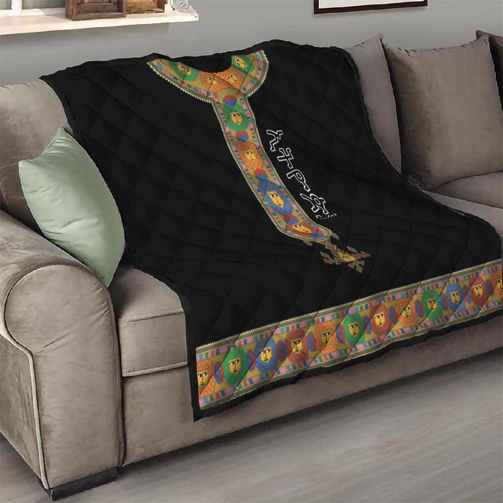 Ethiopia Saba Kemis Habesha Style Quilt Black Color LT15