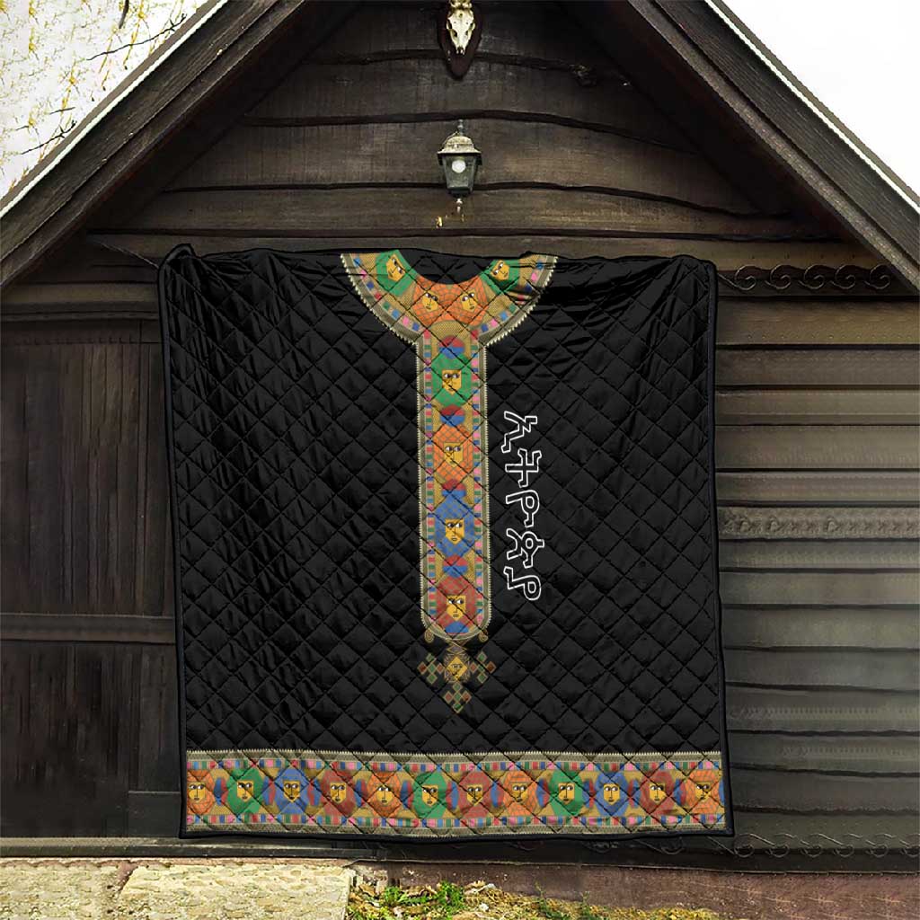 Ethiopia Saba Kemis Habesha Style Quilt Black Color LT15