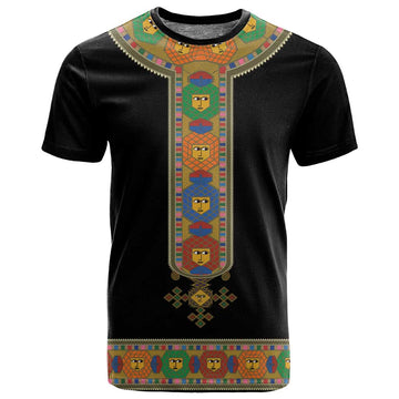 Ethiopia Saba Kemis Habesha Style T shirt Black Color LT15