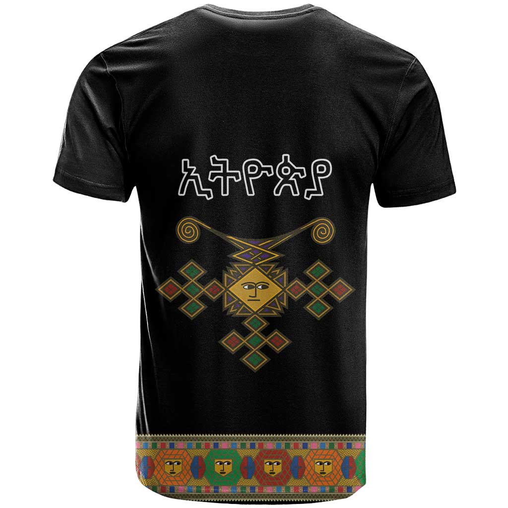 Ethiopia Saba Kemis Habesha Style T shirt Black Color LT15