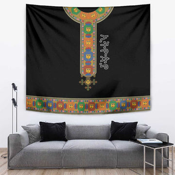Ethiopia Saba Kemis Habesha Style Tapestry Black Color LT15