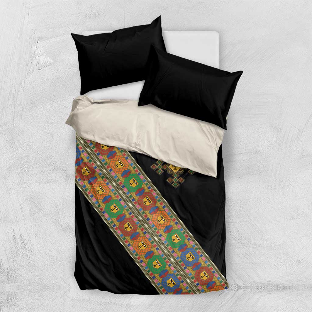Ethiopia Saba Kemis Sash Style Bedding Set Black Color LT15